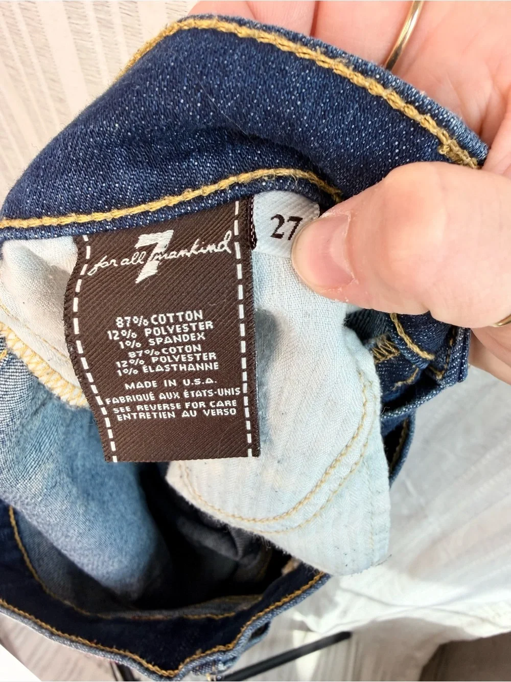 7 For All Mankind Bootcut Jeans Dark Wash W27